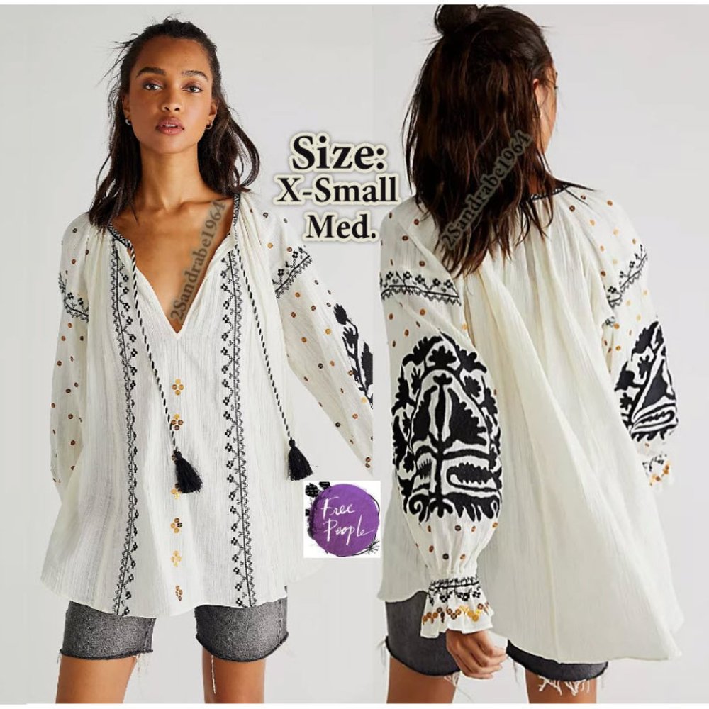 NWT - Free People Tallie Embroidered Tunic